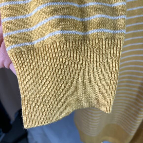 Caslon Yellow White Stripe Tunic Sweater Size S Lightweight Long Sleeve New - Picture 4 of 16